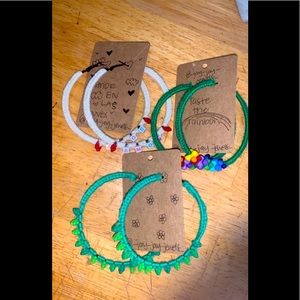 Embroidery hoop earrings